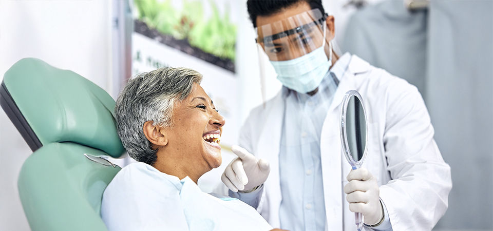 lady at dentist