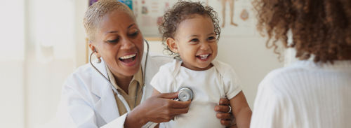 Baby at doctors office check up