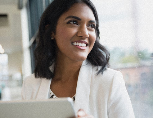 woman uses her computer 