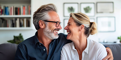 middle age couple talking