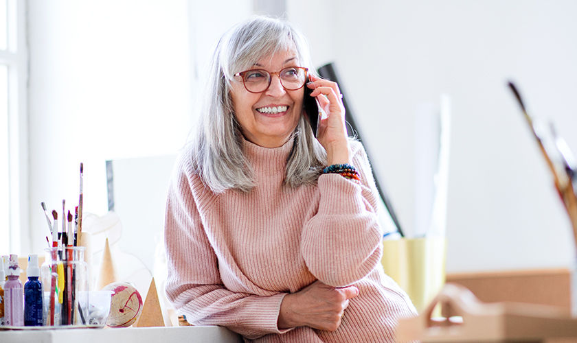 Woman on phone