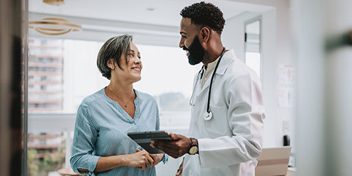 health care provider with patient