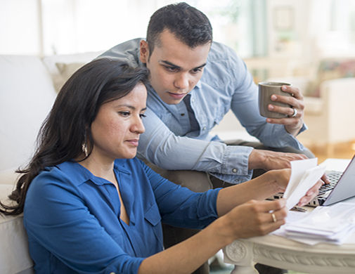 Co-workers reviewing documents