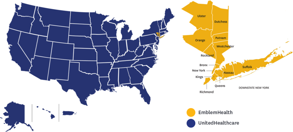 New York City Employees PPO plan map
