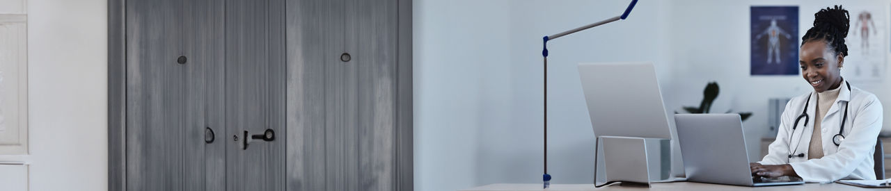 healthcare provider on computer 