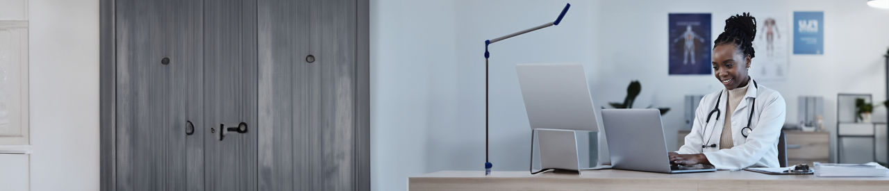 healthcare provider on computer 