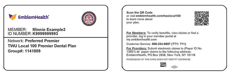 Preferred Premier Dental Plan card emblemhealth