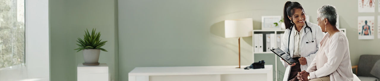 provider talking to senior patiient