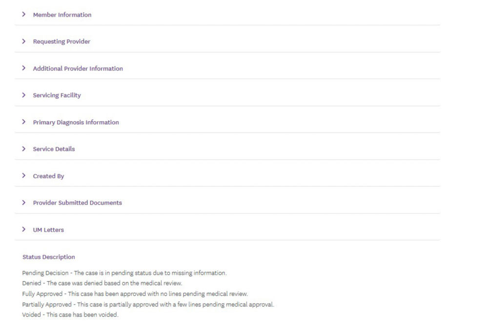 Submitted Preauthorizations and Determination Letters