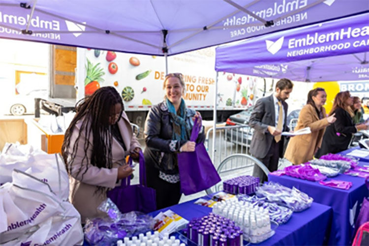 Emblem Health Community Engagement team at their Turkey Giveaway in collaboration with The Campaign Against Hunger in November 2023